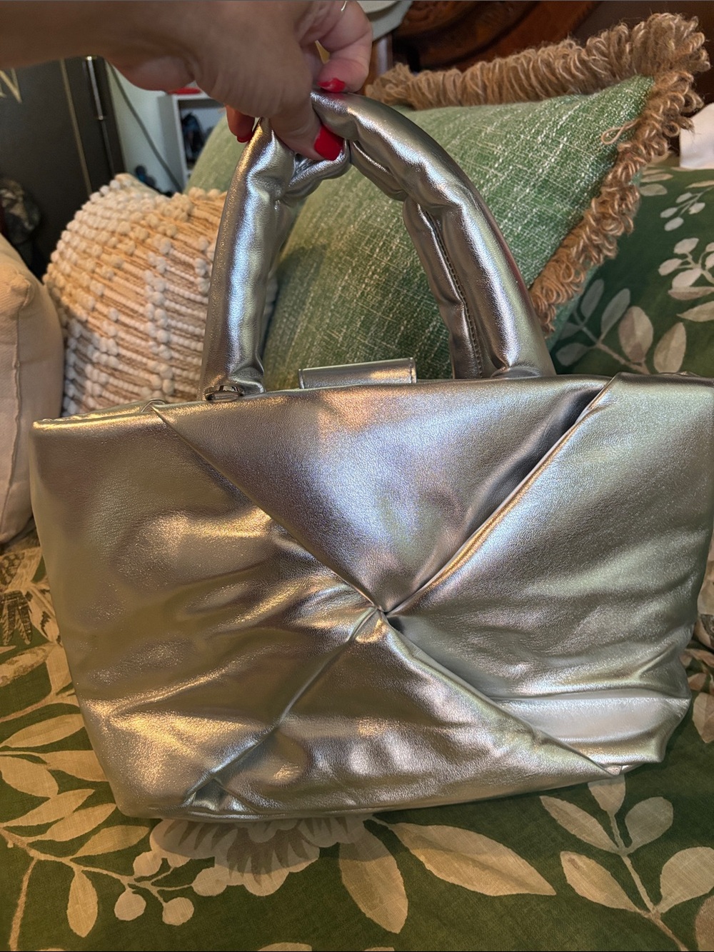 a new day Silver Metallic Padded Top-Handle Tote - Picture 1 of 4
